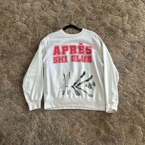 Cream, red and black Ape’s Ski Club Chemistry crewneck sweatshirt size L